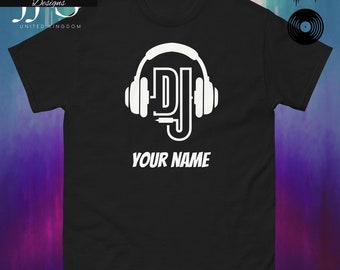 Custom name DJ t shirt, Personalised T shirt for men and woman, DJ gift, Music t shirt for DJs