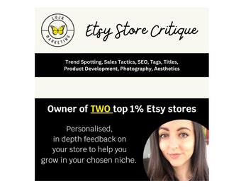 Etsy Critique, Etsy Mentor, Etsy Help, Shop Tutorial, Etsy Guide, Etsy Shop Advice, Etsy Expert, Etsy Store Help, Etsy Review, Marketing