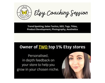 Crítica de Etsy, Mentor de Etsy, Sesión de coaching de Etsy, Ayuda de Etsy, Tutorial de tienda, Guía de Etsy, Consejos para la tienda de Etsy, Experto de Etsy, Ayuda de la tienda de Etsy,