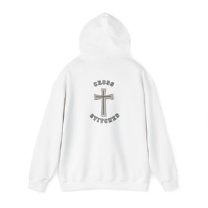 Cross Stitches Logo Hoodie, Jesus sweater, Christian hoodie, religious, faith, hope, positive vibes, Christ, God, clothes