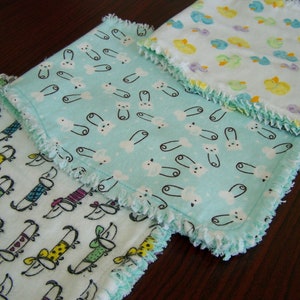Flannel Burp Cloth Set of 3: Soft Absorbent Baby Spit Up Solution