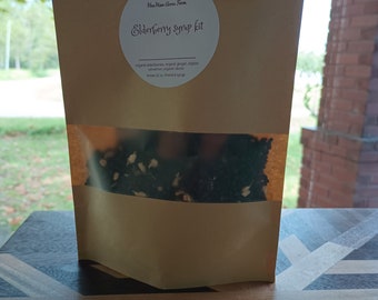 DIY elderberry syrup kit- dried elderberry, with ginger, cinnamon, and cloves
