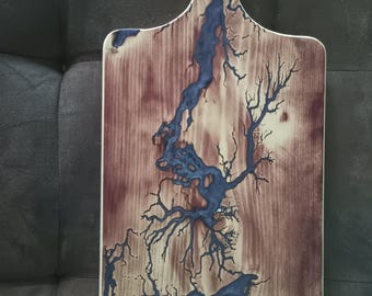 charcuterie board epoxy filled