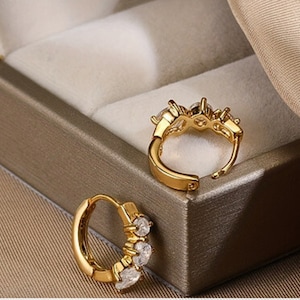 18k Gold Plated Hoop Earrings Handmade Jewelry for Bridesmaid Gifts, Christmas Gifts, or Unique Gifts for Her