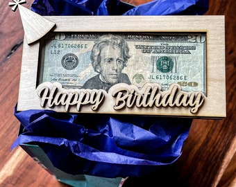 Happy Birthday Cash Holder, Birthday Custom Gift, Cash Gift, Money Card, Personalized Cash Holder, For Him, For Her, Cash Envelope, Holder