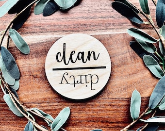 Clean Dirty Dishwasher Magnet, Wooden Dishwasher Magnet, Dishwasher Magnet, Kitchen Organizer, Dishwasher Sign, Clean Dirty, Housewarming
