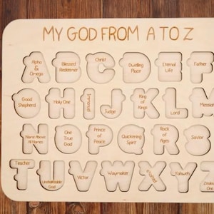 Names of God Puzzles | Christian Wooden Puzzle | Bible Puzzles for Kids & Adults | Bible Study Tool | Christian Gift | Homeschool Resource
