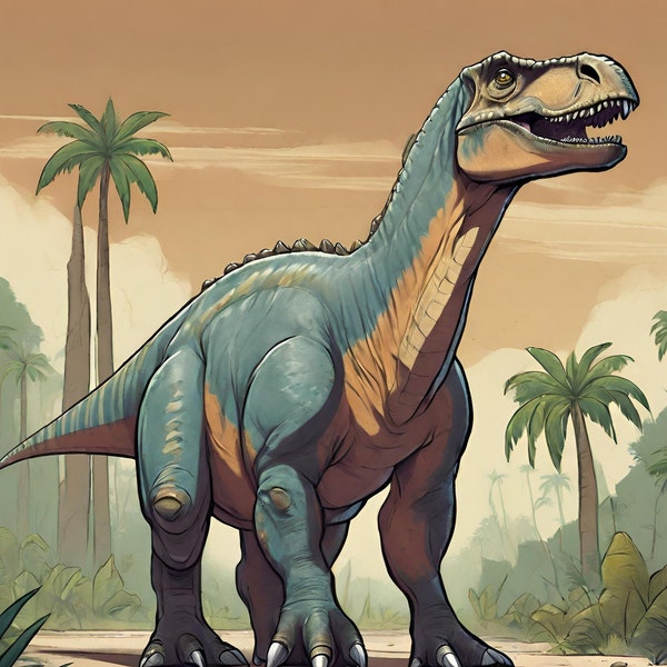 Iguanodon Dinosaur, Dinosaur Education and Fun, Dinosaurs for Children Wall Art, Dinos for Girls, Dinos for Boys, Downloadable Dinosaurs