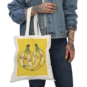 トートバッグ XXL BANANA PRINT LOGO SHOPPER Banana Print Cotton Tote Bag - Eco Shopping Organic Zero