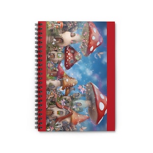 Cuaderno con espiral rayado de Fairy Village, diario de hadas con rayas, diario de hadas, libro de fantasía, accesorios de hadas, regalos de hadas, cuaderno con envío gratuito
