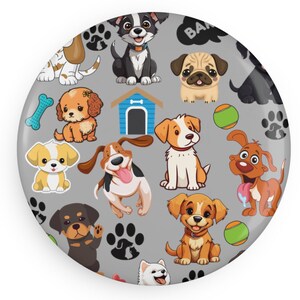 Aimant de réfrigérateur bouton rond amoureux des chiens, cadeau pour amoureux des chiens, cadeau d'adoption de chien, cadeau minimaliste, livraison gratuite, aimant chien dessin animé mignon
