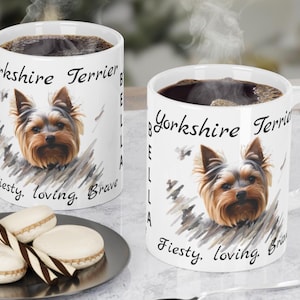 Personalized Yorkshire Terrier Ceramic Mugs, Yorkie Mugs, Pet Lover Mugs, Dog Lover Coffee Cup, Yorkie Accessories, Yorkshire Terrier Mug