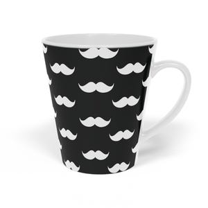 Taza de bigote en blanco y negro, accesorio para bigote, taza para él, accesorio para hombre, taza de bigote de regalo para él, taza para el Día del Padre, regalo para papá