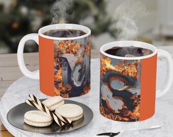 Taza naranja ardiente con diseño de esclerosis múltiple, Demolish MS, naranja para EM, taza de café para simpatizantes de la esclerosis múltiple, envío gratis, taza para EM