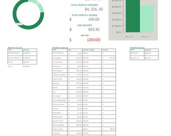 Hoja de cálculo de presupuesto mensual de Money Tree, hoja de cálculo de presupuesto de Excel, hoja de cálculo de presupuesto de Canva, hoja de cálculo mensual ecológica, hoja de cálculo de presupuesto CSV
