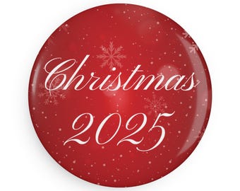 Runder Knopfmagnet, Weihnachten 2023 Magnet, Kühlschrankmagnet, Weihnachten 2025, Weihnachtsgeschenk, Preiswertes Geschenk, Magnete, Minimalistisches Geschenk