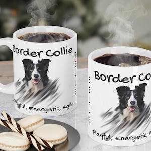 Personalized Border Collie Ceramic Mug, Border Collies, Collie Coffee Cup, Border Collie Mug, Dog Mug, Personalized Dog Mug, Pet Lover Mugs