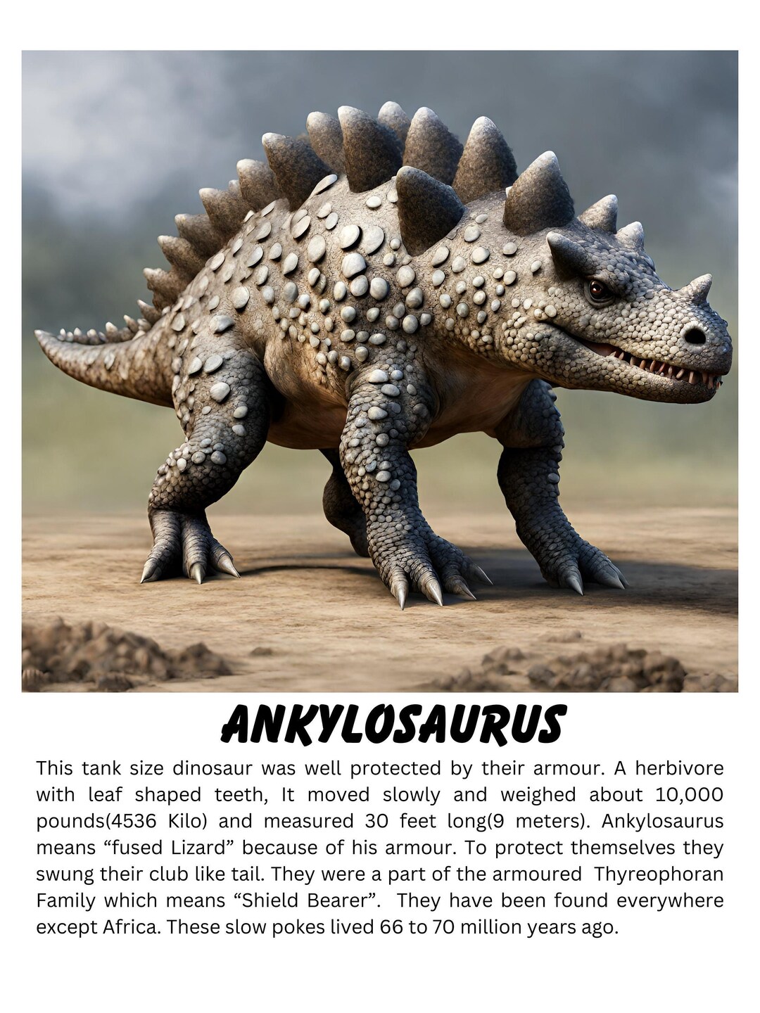 Ankylosaurus Dinosaur, Educational and Fun Dino Facts, Dinosaurs for ...