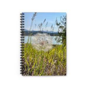 Scenic Dandelion Spiral Lined Notebook, Dandelion Journal, Dandelion Diary, Scenic British Columbia Canada Notebook, Free Shipping Notebook