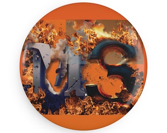 Imán redondo para refrigerador con forma de botón para EM, imán de fuego para EM, apoyo para la esclerosis múltiple, obsequios minimalistas, enfermedades crónicas, concienciación sobre la EM, envío gratuito