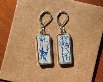 NEW! Handmade Ceramic Earrings - Rectangle