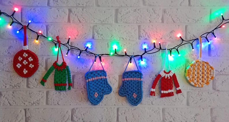 Gloves, macrame, PDF, pattern, tutorial, step-by-step instructions, Christmas decoration, pendant, christmas tree, winter (English version) image 2