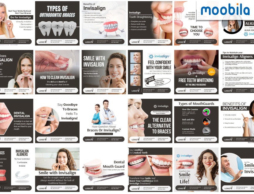 Canva Dental Invisalign Templates Bundle Invisalign Templates Social