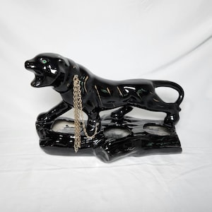 Vintage Ceramic Black Panther - Etsy