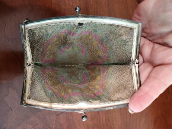 Antique Metal Mesh Purse with Peacock - image 3
