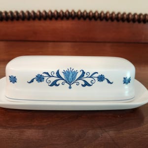 Noritake Progression China Blue Haven Butter Dish Made in Japan