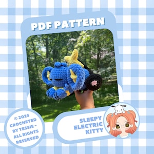 Sleepy Electric Kitty PDF Crochet Pattern