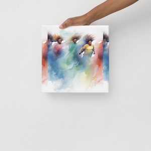 AFRICAN American 2 Black Men Dreams to Destiny Thin canvas