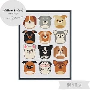 Cross Stitch Pattern - Squishmallows Dog Squad