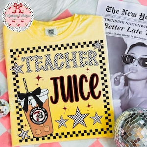 Teacher Juice PNG, Checkered 7 Brew Coffee PNG, Digital Download, Trendy Teacher Life Coffee Lover Png, Iced Coffee Vibes, 7Brew PNG, Coffee