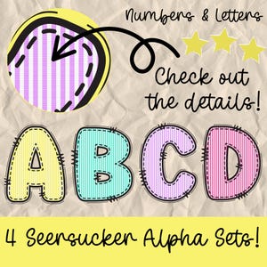 Seersucker Alpha Doodle Alphabet Set, Alpha Set Png, Alpha Bundle Set, Doodle Letters, Commercial Use, Trendy, Printable Alphabet Font PNG