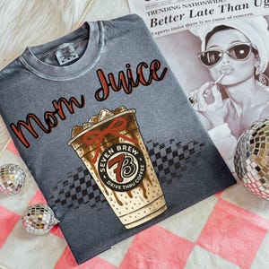 Mom Juice PNG, 7 Brew Coffee PNG, Digital Download, Trendy Mom Life Coffee Lover Png, Iced Coffee Vibes, Checkered 7 Brew PNG, Coffee Mom