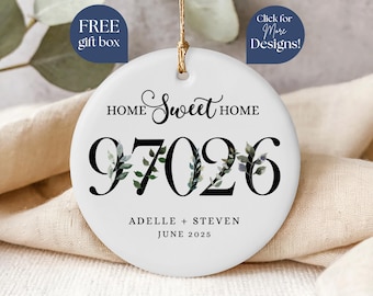 Home Zip Code Ornament Personalized New Home Ornament 2025, Custom Zip Code Keepsake, Christmas Ornament Gift For New Homeowner Closing Gif