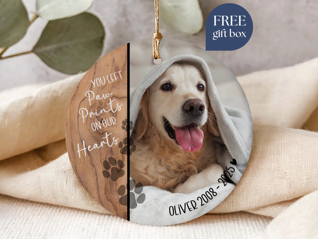 Pet Memorial Photo Ornament Personalized Pet Portrait Ornament, Custom ...