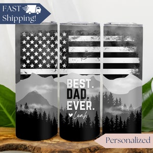 American Flag Dad Tumbler With Kids Names, Personalized Gift for Father's Day, Dad Tumbler, Custom Dad Cup, Dad Travel Cup, Dad Travel Mug