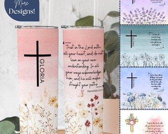 Custom Baptism Gift For Goddaughter, Personalized Bible Verse Tumbler For Godparents, Gift For Godmother, First Communion Gift, Faith Cup