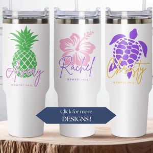 40 oz Vacation Tumbler Personalized Family Trip Tumbler With Handle Custom 40oz Vacation Tumbler, Cruise Cup Beach Trip Gift For Girl Trip