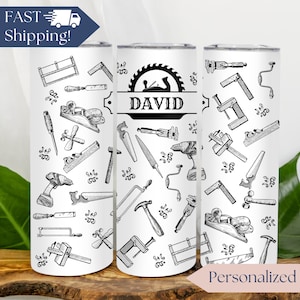 Custom Carpenter Tumbler Gift, Personalized Woodworking Tumbler With Name, Carpenter Gift For Fathers Day, Woodworker Cup, Contractor Gift