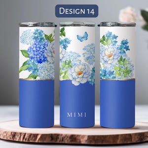 Personalized Floral Grandma Tumbler, Custom Tumbler Gift For Mother's Day, Grandma Tumbler With Grandkids Name, Flower Cup For Birthday Gift Design 14