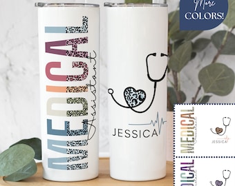 Personalized Medical Assistant Tumbler With Name, Medical Assistant Gift, Custom MA Gift, Nurse Appreciation Gift, Retro MA Travel Cup