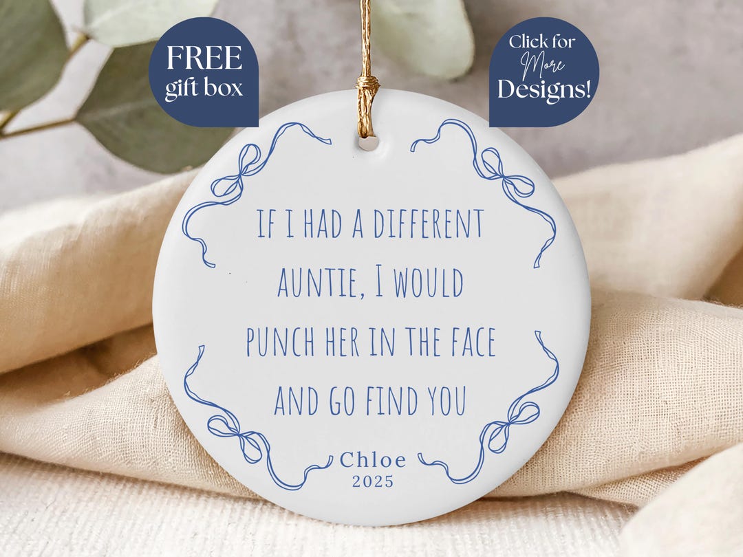 Funny Auntie Christmas Ornament 2025, Aunt Gift From Niece Nephew ...