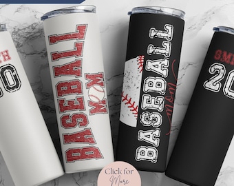 Baseball Mom Tumbler, Personalized Baseball Mom Tumbler With Player Name and Number, Sportsmom Cup, Baseball Mom Gift, Baseball Mom Cup
