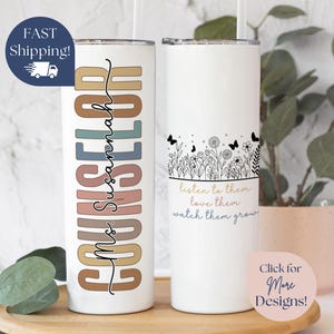 Counselor Tumbler Personalized Counselor Gifts Custom Counselor Gift Counselor Skinny Tumbler 20oz Counselor Cup, Counselor Travel Mug