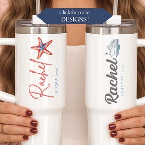 40 oz Personalized Family Vacation Tumbler With Handle Custom 40oz Vacation Tumbler, Family Trip Cup, Beach Vacation Cup, Girls Trip Gift
