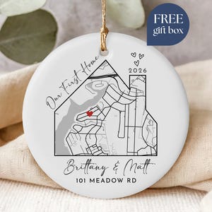 Personalized Map Ornament 2026, Our First Home Map Ornament, Custom Map Christmas Ornament, New Home Location Ornament, Map Keepsake Gift