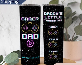 Gamer Dad Tumbler Personalized, Dad Gamer Tumbler With Kids Names, Gamer Dad Fathers Day Gift From Kids, Gamer Dad Gift, Gaming Dad Gift